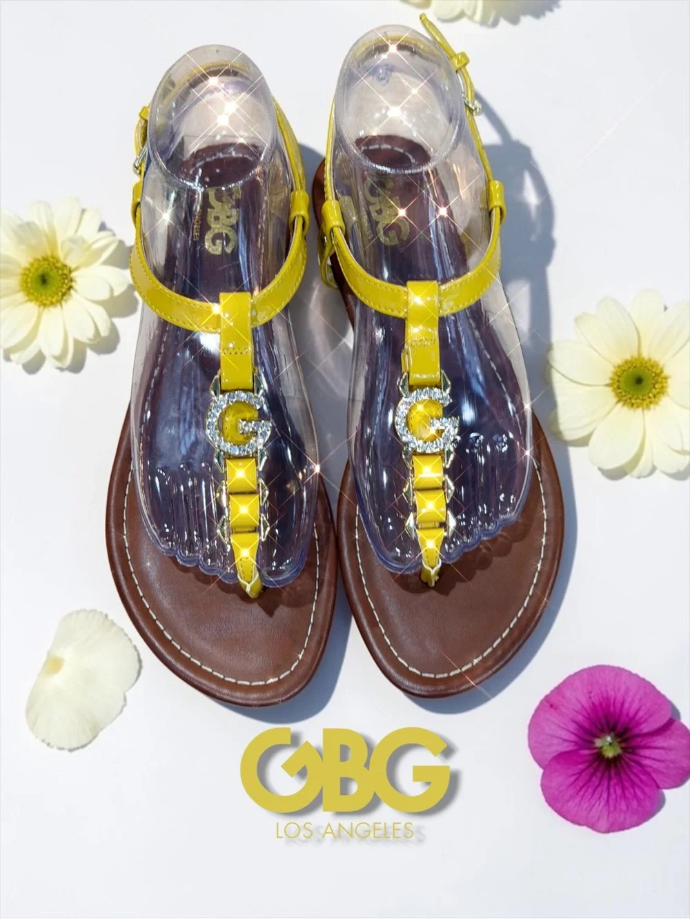 NWT GBG Los Angeles Yellow Patent Crystal 